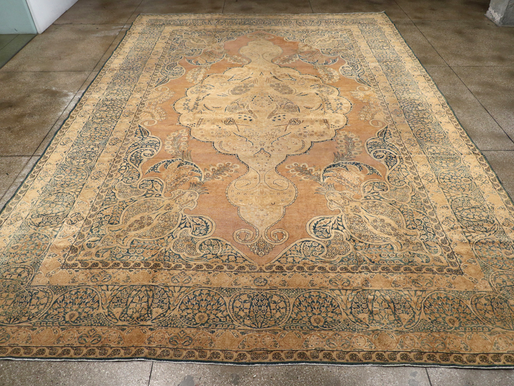 Antique Persian Lavar Kerman Carpet, No.12031 - Staging