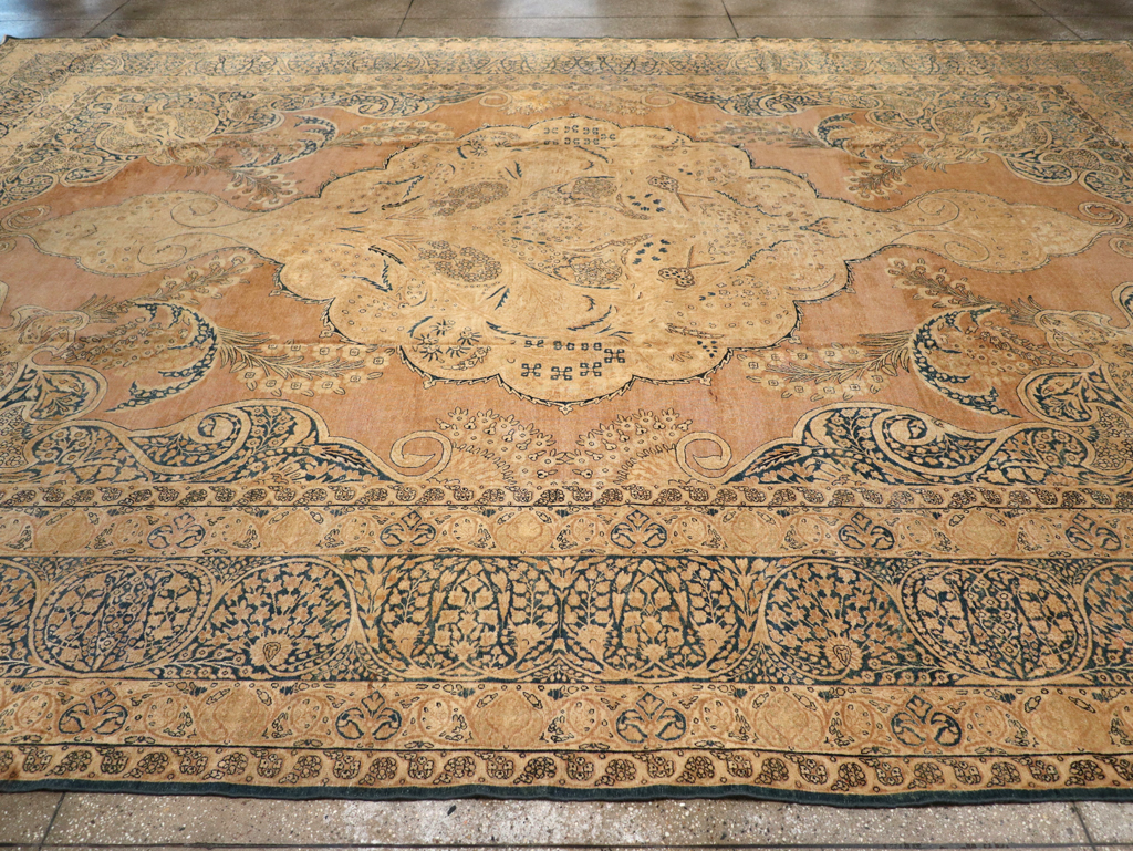 Antique Persian Lavar Kerman Carpet, No.12031 - Staging