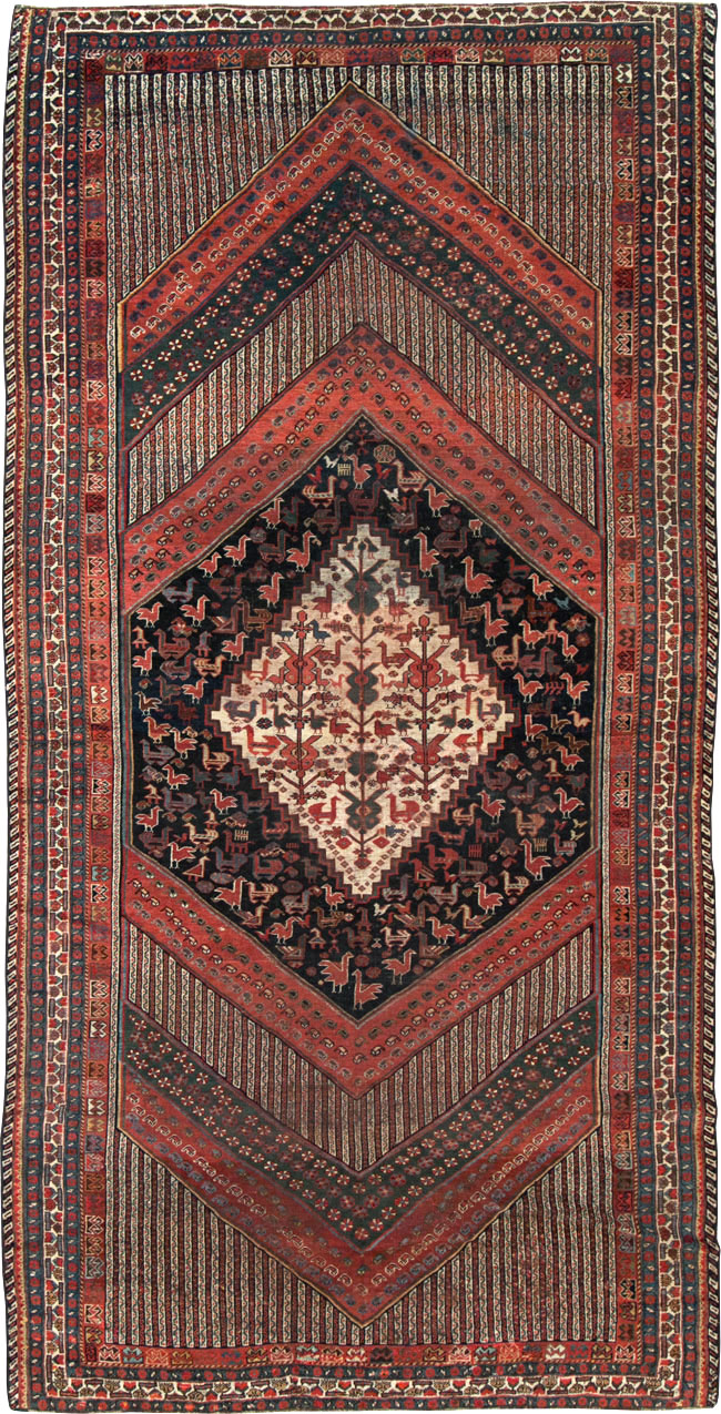 Antique Shiraz Gallery Carpet, No.12036 - Staging