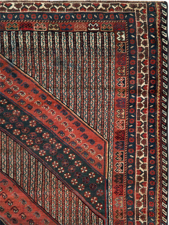 Antique Shiraz Gallery Carpet, No.12036 - Staging