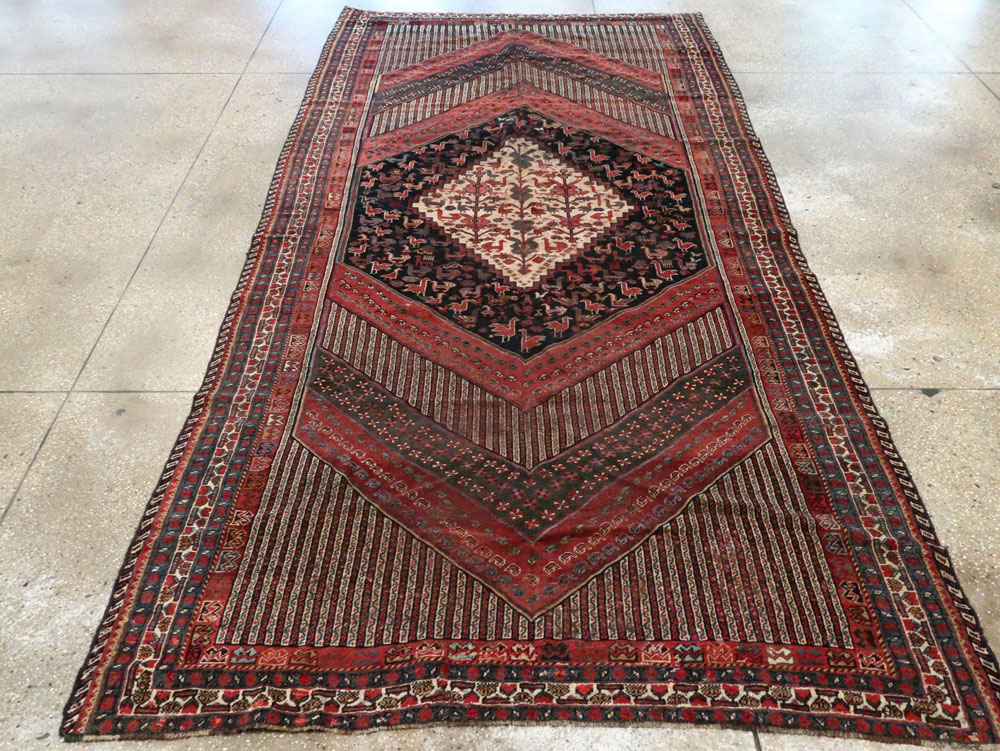 Antique Shiraz Gallery Carpet, No.12036 - Staging