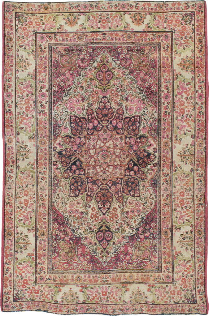 Antique Persian Lavar Kerman Rug, No.12057 - Staging
