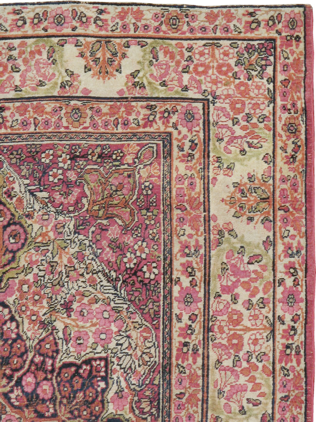 Antique Persian Lavar Kerman Rug, No.12057 - Staging