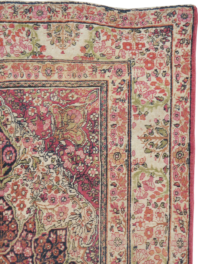Antique Persian Lavar Kerman Rug, No.12057 - Staging