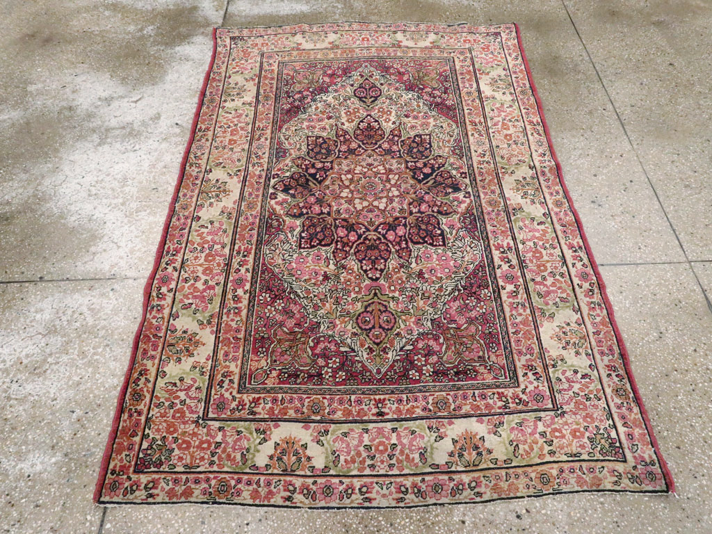 Antique Persian Lavar Kerman Rug, No.12057 - Staging