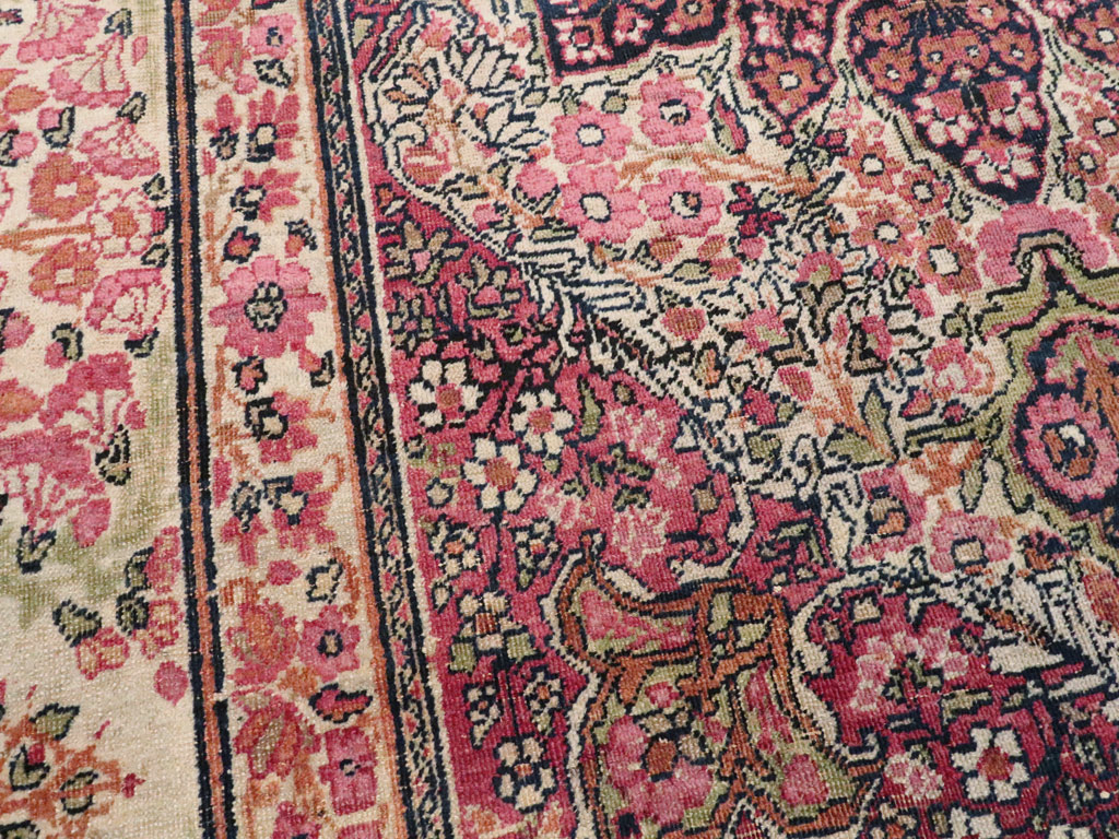 Antique Persian Lavar Kerman Rug, No.12057 - Staging