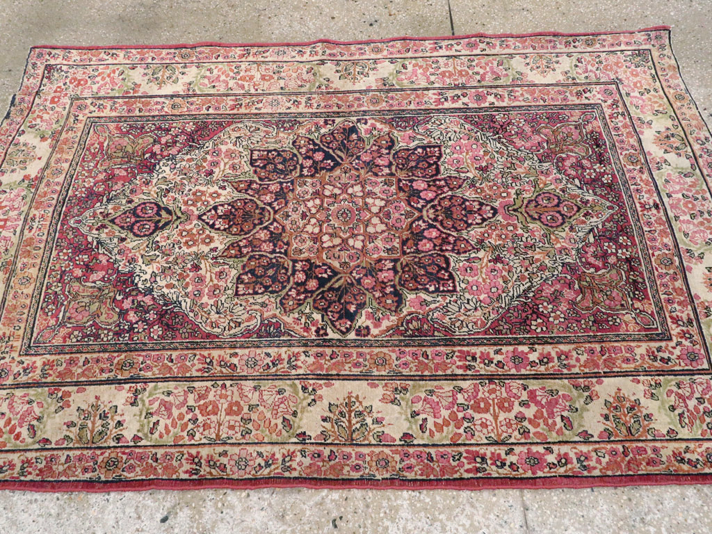 Antique Persian Lavar Kerman Rug, No.12057 - Staging