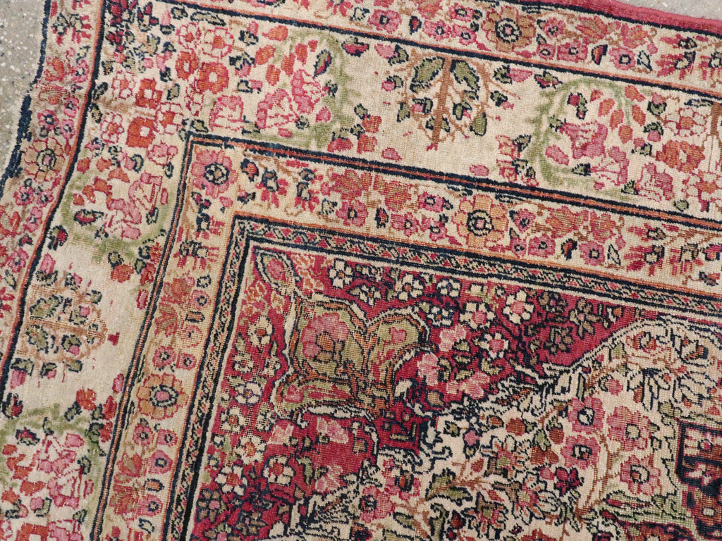 Antique Persian Lavar Kerman Rug, No.12057 - Staging