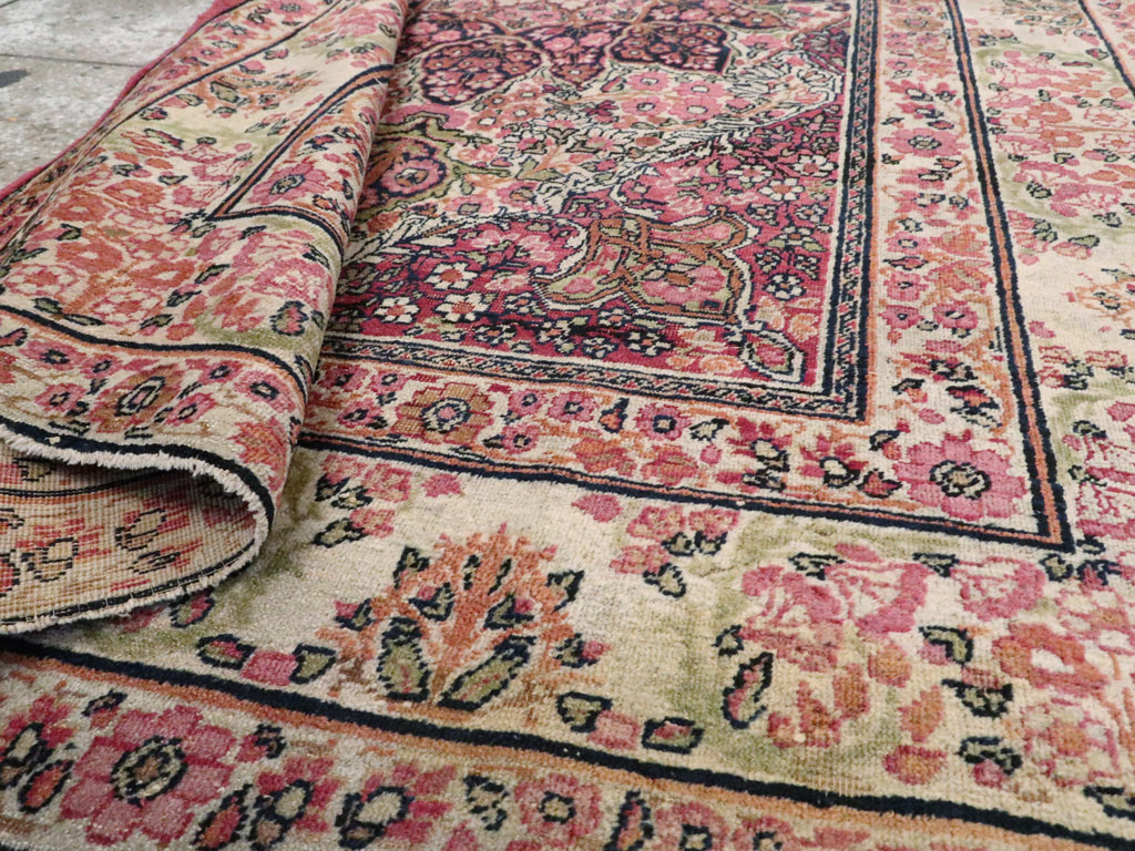 Antique Persian Lavar Kerman Rug, No.12057 - Staging