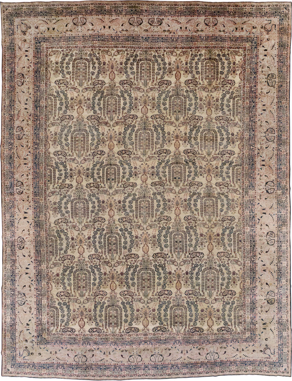 Antique Persian Lavar Kerman Oversize Carpet, No.12063 - Staging