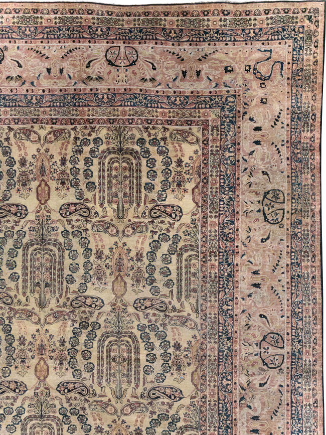Antique Persian Lavar Kerman Oversize Carpet, No.12063 - Staging