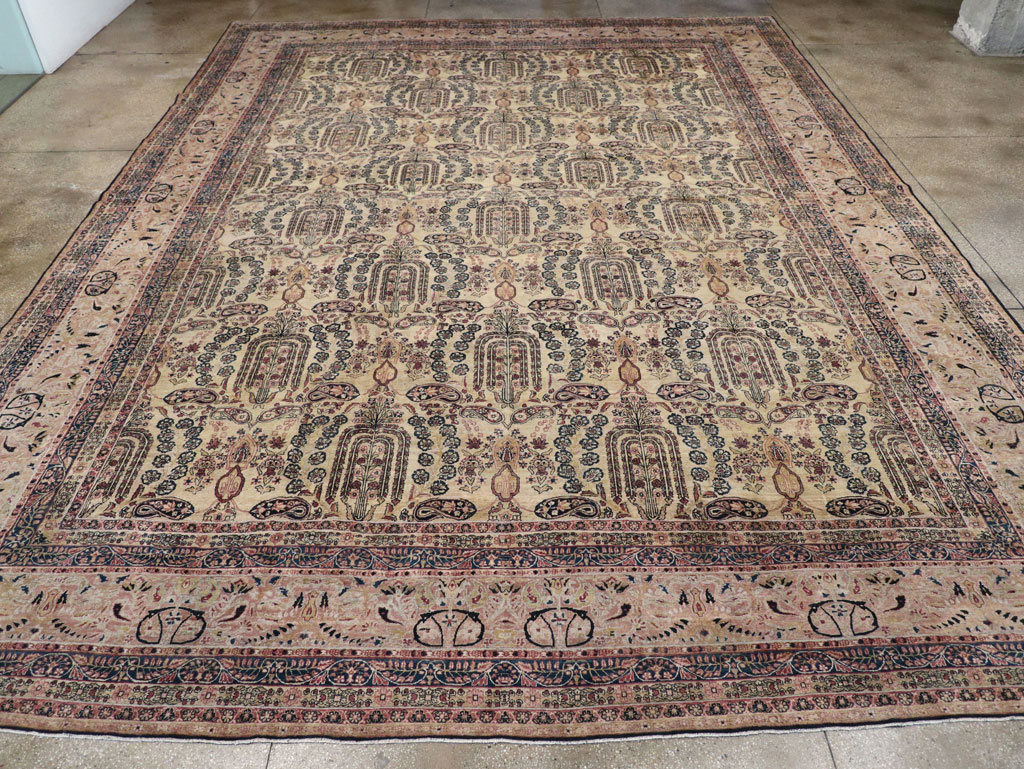 Antique Persian Lavar Kerman Oversize Carpet, No.12063 - Staging