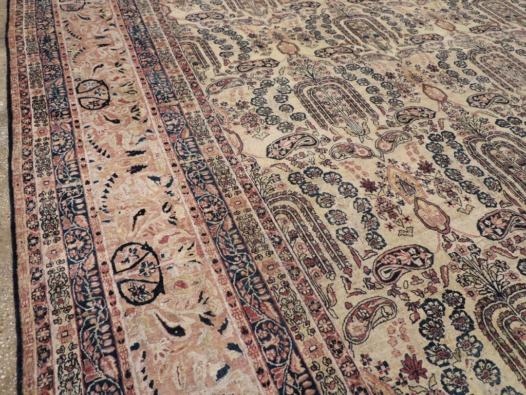 Antique Persian Lavar Kerman Oversize Carpet, No.12063 - Staging