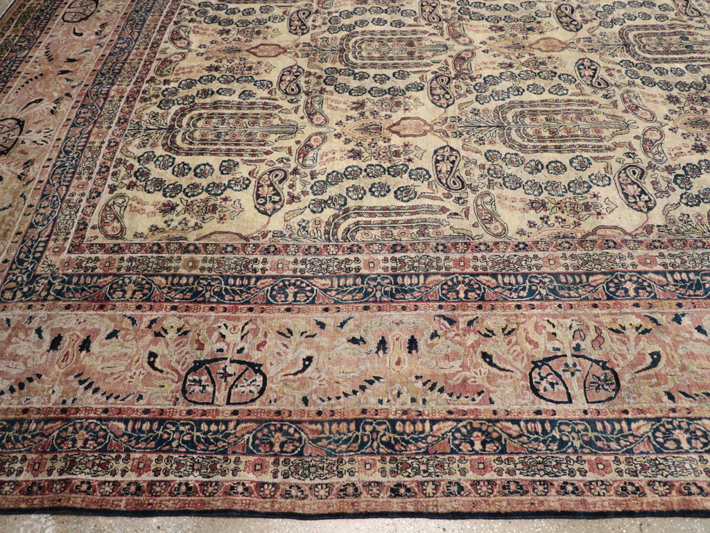 Antique Persian Lavar Kerman Oversize Carpet, No.12063 - Staging