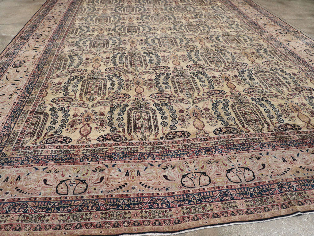 Antique Persian Lavar Kerman Oversize Carpet, No.12063 - Staging