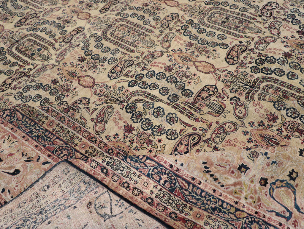 Antique Persian Lavar Kerman Oversize Carpet, No.12063 - Staging