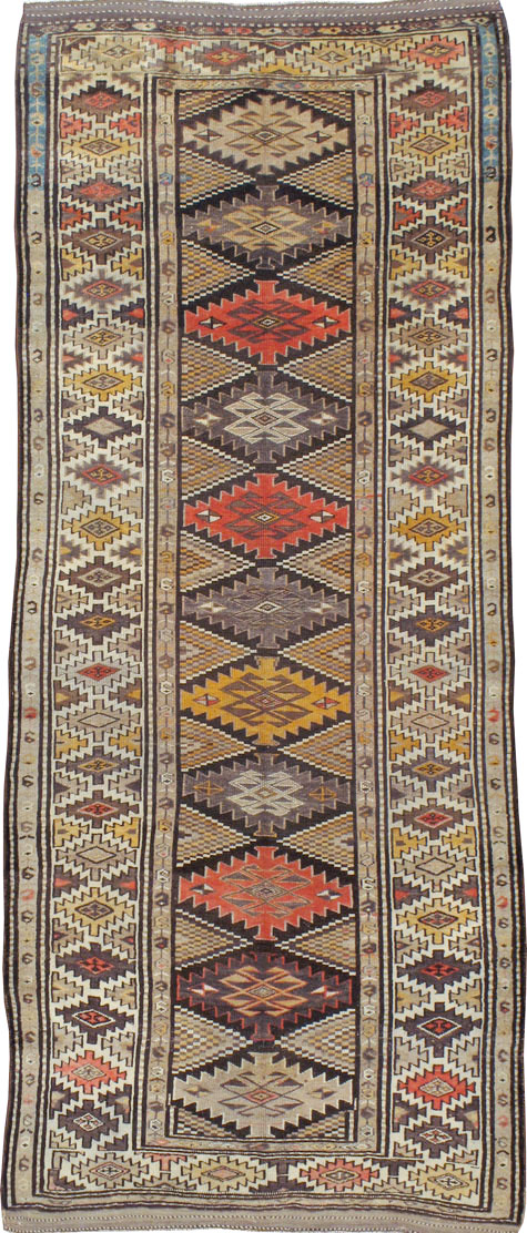 Antique Persian Kurdish Rug, No.12155 - Staging