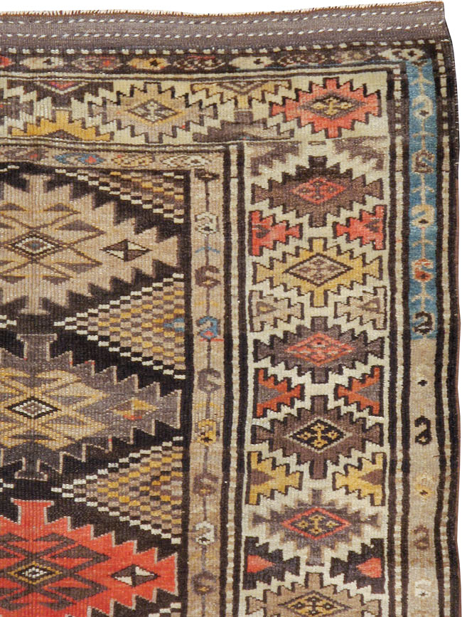 Antique Persian Kurdish Rug, No.12155 - Staging