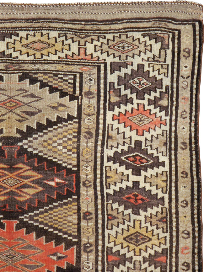 Antique Persian Kurdish Rug, No.12155 - Staging