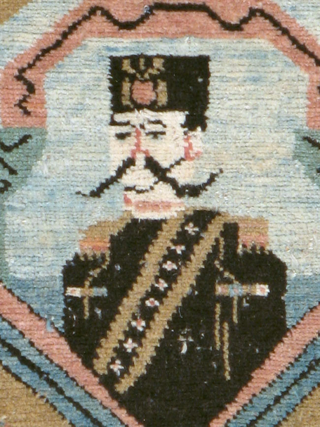 Antique Hamadan Pictorial Rug (Pair: 1 of 2), No.12188 - Staging