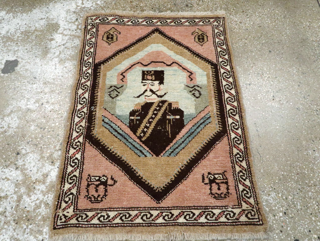 Antique Hamadan Pictorial Rug (Pair: 1 of 2), No.12188 - Staging