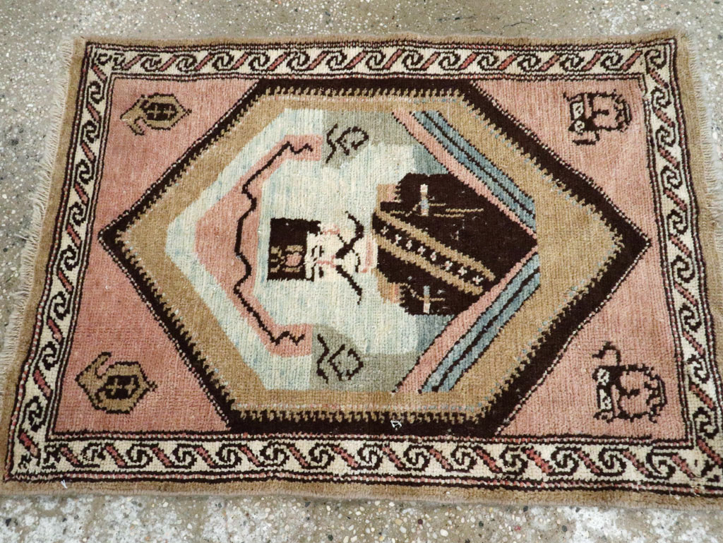 Antique Hamadan Pictorial Rug (Pair: 1 of 2), No.12188 - Staging