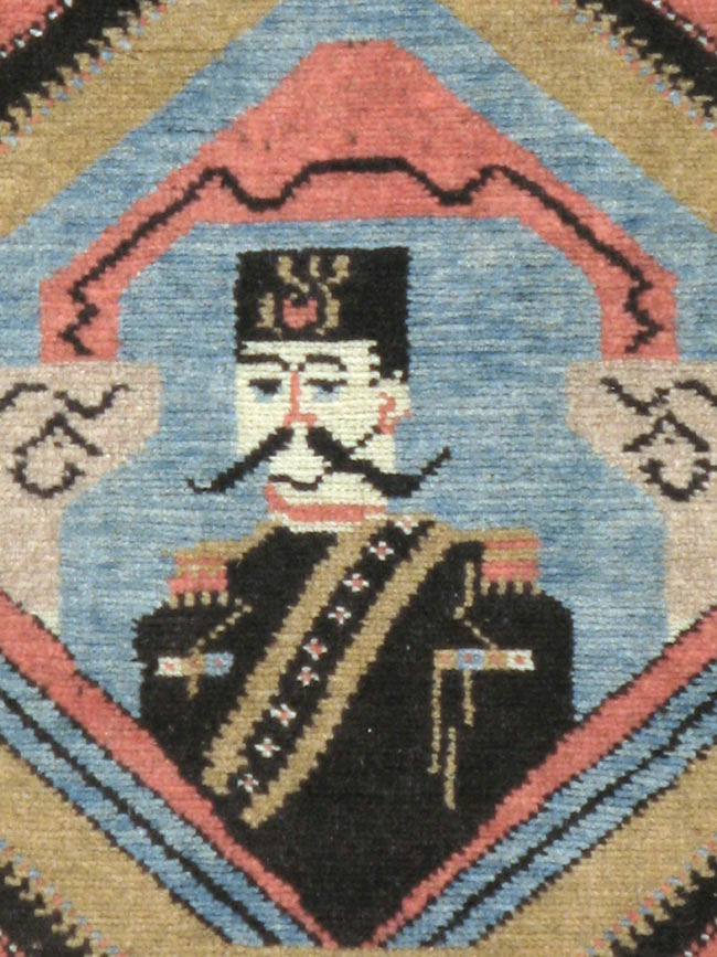 Antique Hamadan Pictorial Rug (Pair: 2 of 2), No.12189 - Staging