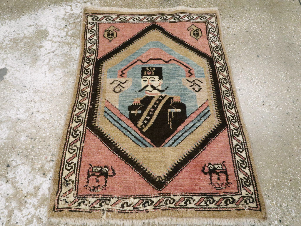 Antique Hamadan Pictorial Rug (Pair: 2 of 2), No.12189 - Staging
