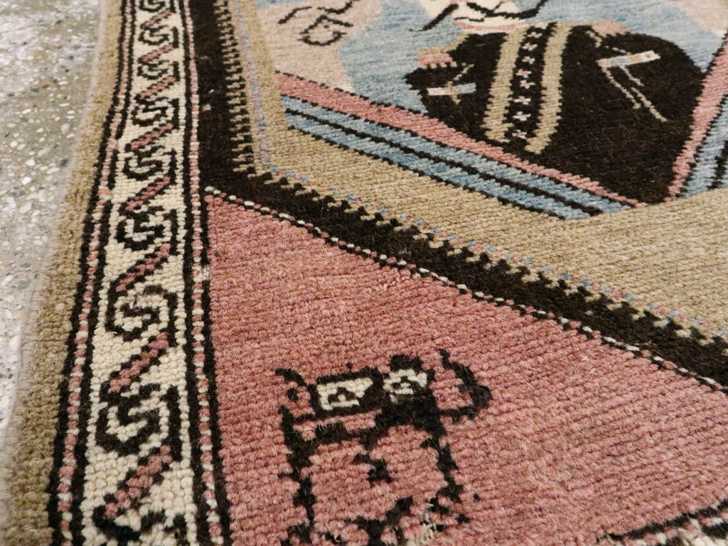 Antique Hamadan Pictorial Rug (Pair: 2 of 2), No.12189 - Staging