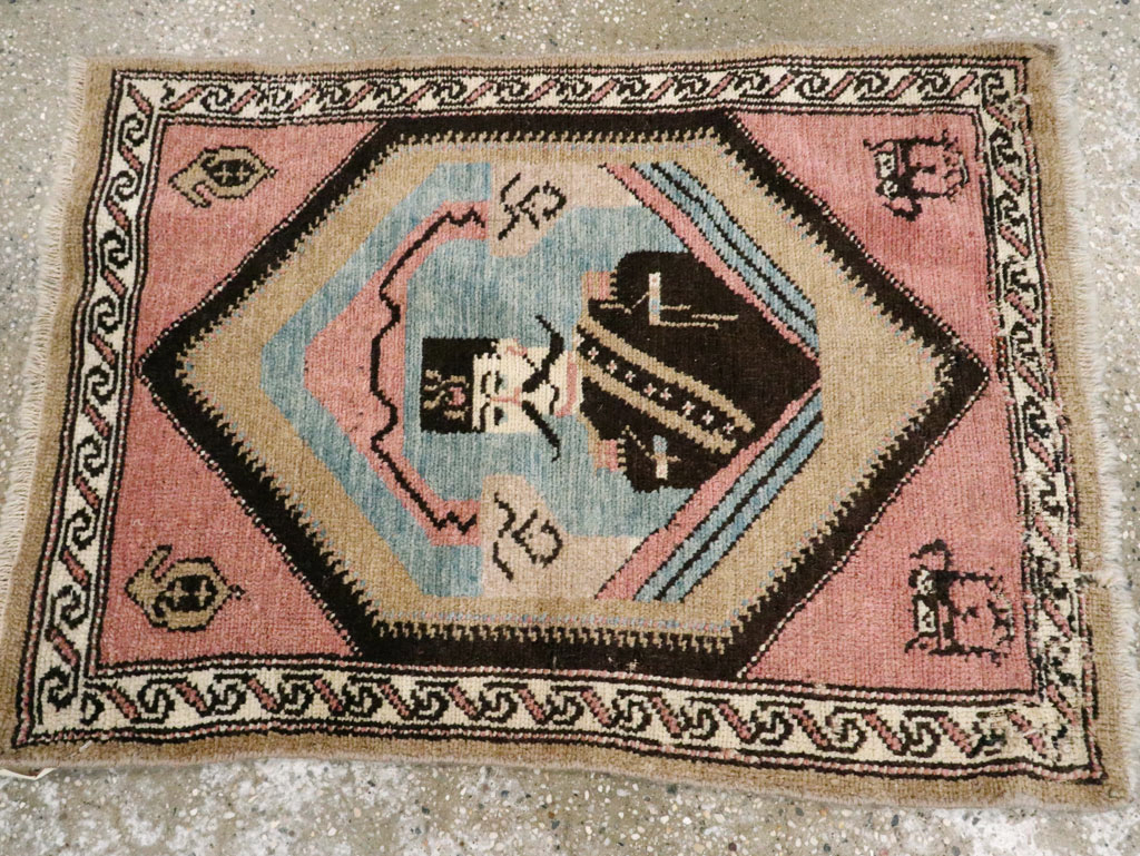 Antique Hamadan Pictorial Rug (Pair: 2 of 2), No.12189 - Staging