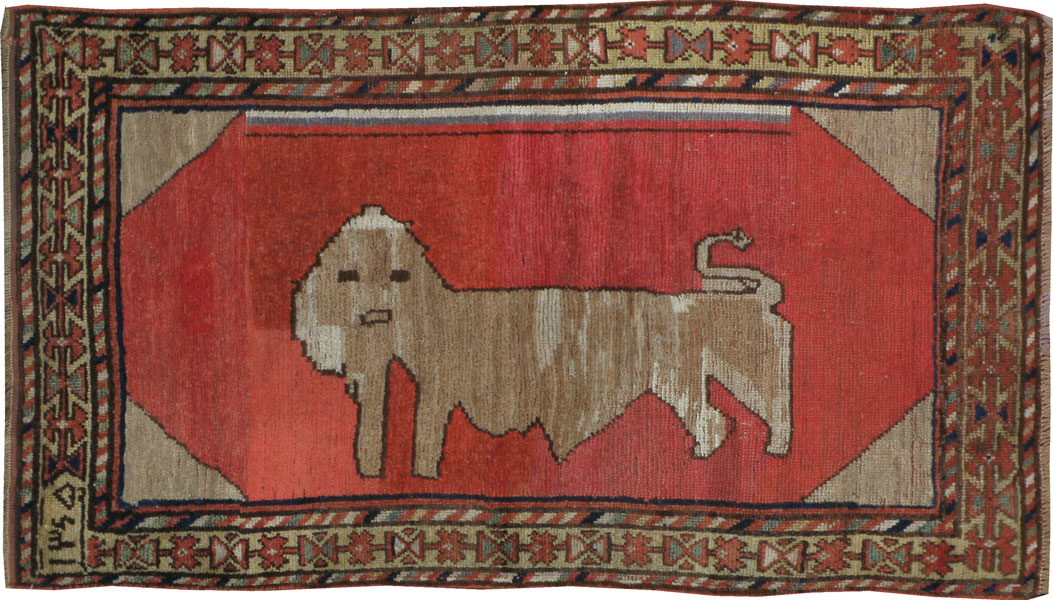 Antique Persian Gabbeh Rug, No.12190 - Staging