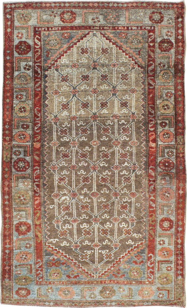 Vintage Persian Camel Hair Rug, No.12192 - Staging