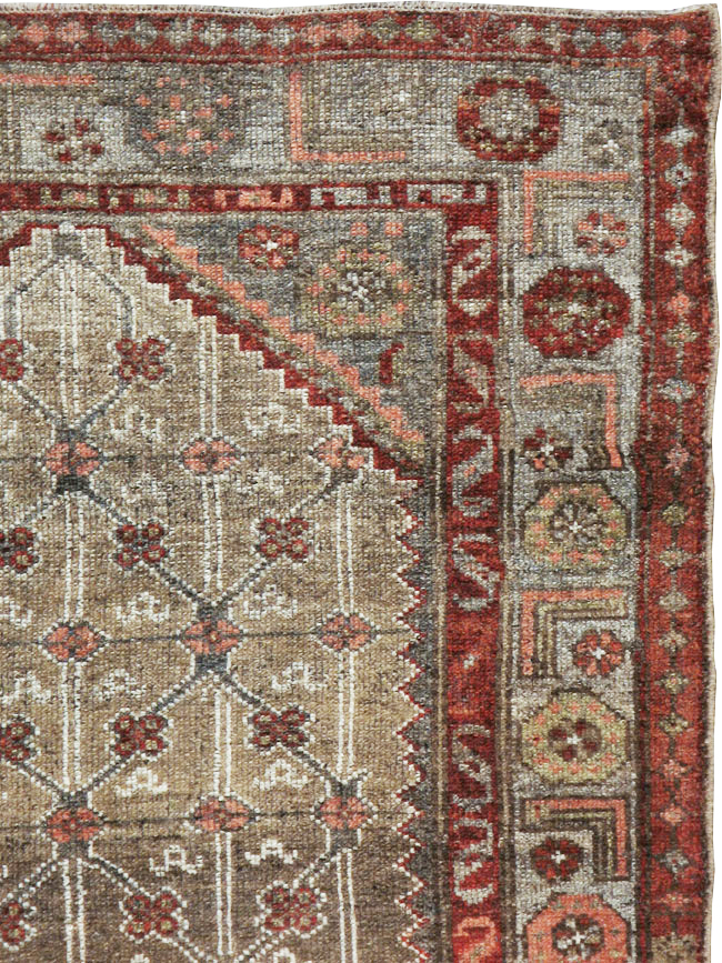 Vintage Persian Camel Hair Rug, No.12192 - Staging