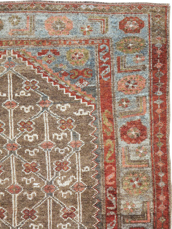 Vintage Persian Camel Hair Rug, No.12192 - Staging