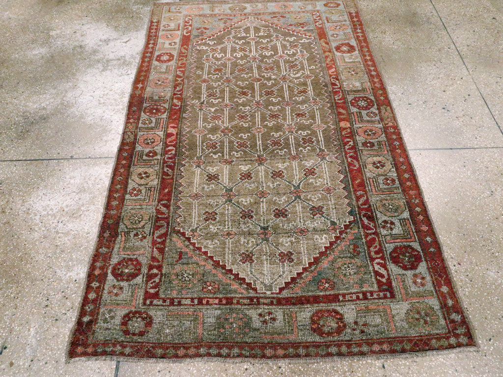 Vintage Persian Camel Hair Rug, No.12192 - Staging