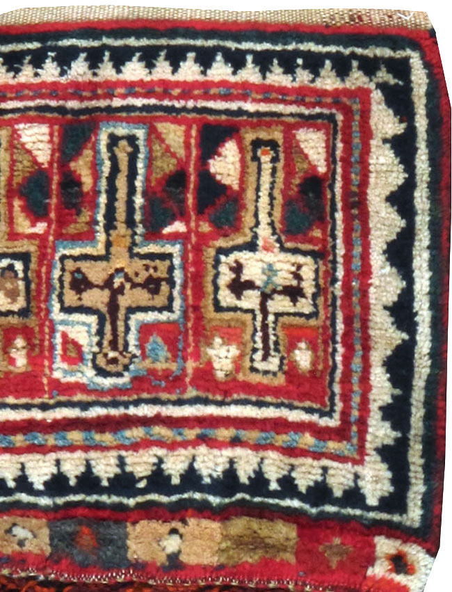 Antique Persian Saddlebags Rug, No.12198 - Staging