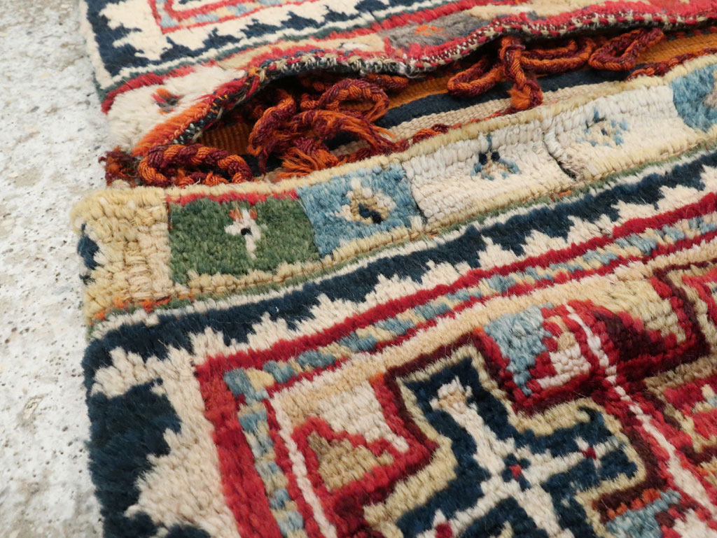 Antique Persian Saddlebags Rug, No.12198 - Staging