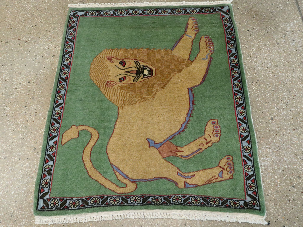 Vintage Persian Tabriz Pictoral Rug (Pair: 1 of 2), No.12200 - Staging