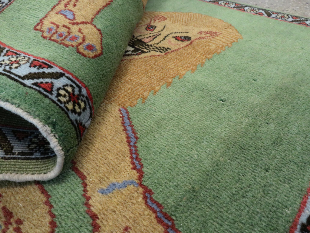 Vintage Persian Tabriz Pictoral Rug (Pair: 1 of 2), No.12200 - Staging