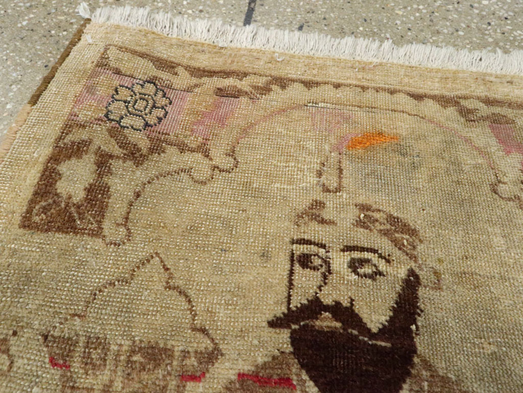 Antique Persian Tabriz Pictorial Rug, No.12204 - Staging