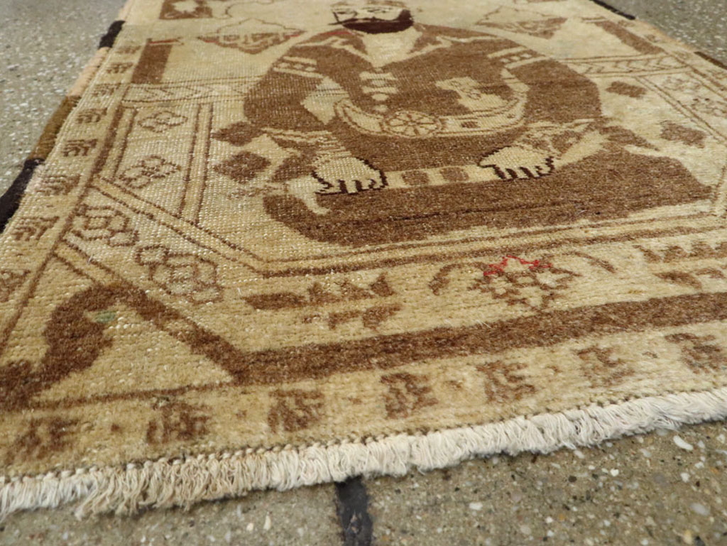 Antique Persian Tabriz Pictorial Rug, No.12204 - Staging