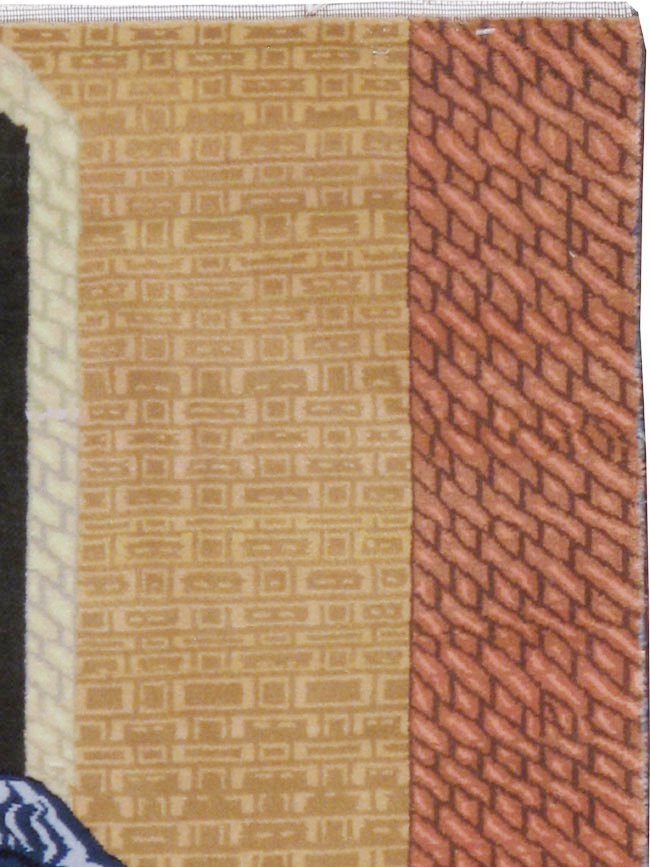 Vintage Persian Tabriz Pictorial Rug, No.12207 - Staging