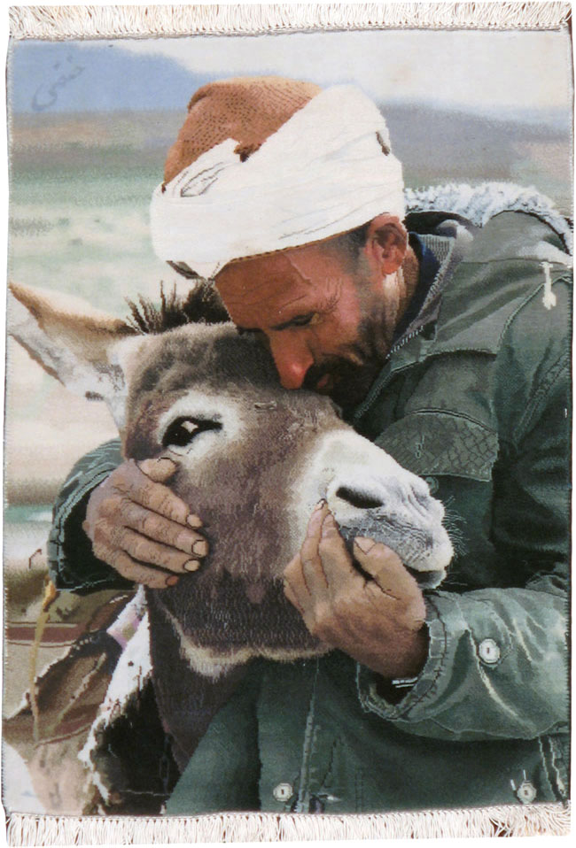 Vintage Persian Tabriz Pictorial Rug, No.12209 - Staging