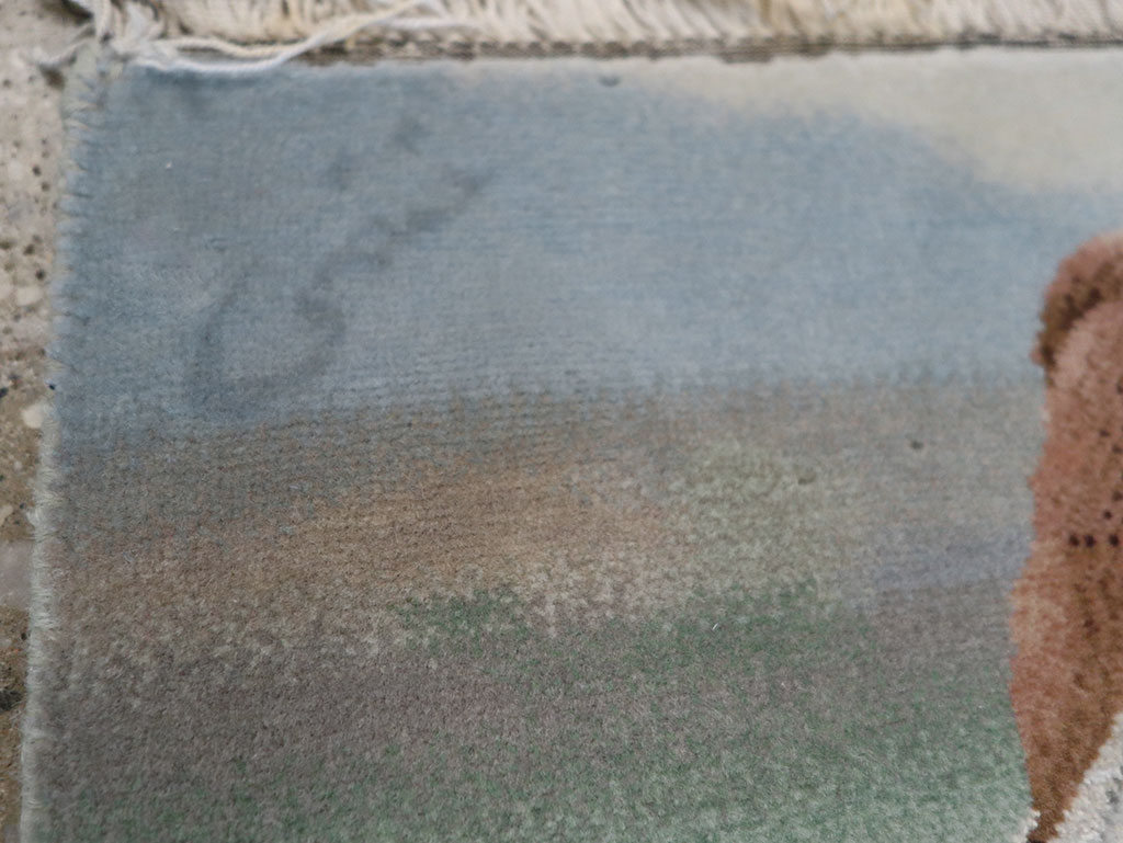 Vintage Persian Tabriz Pictorial Rug, No.12209 - Staging