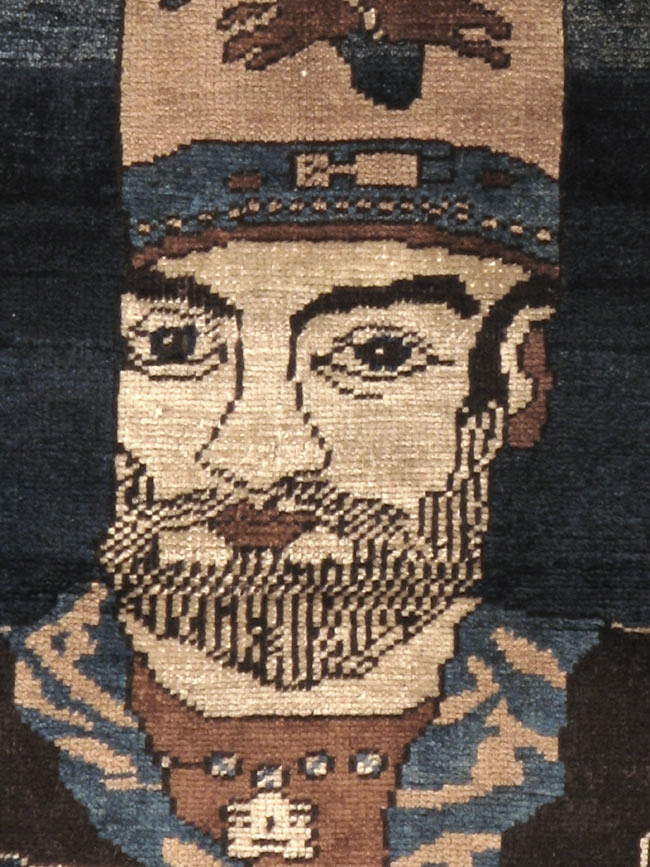 Antique Persian Bakshaish Pictorial Rug, No.12215 - Staging