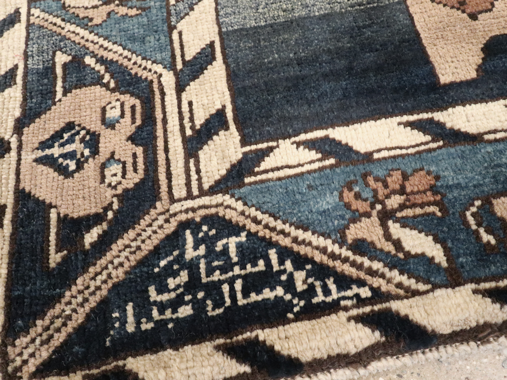 Antique Persian Bakshaish Pictorial Rug, No.12215 - Staging