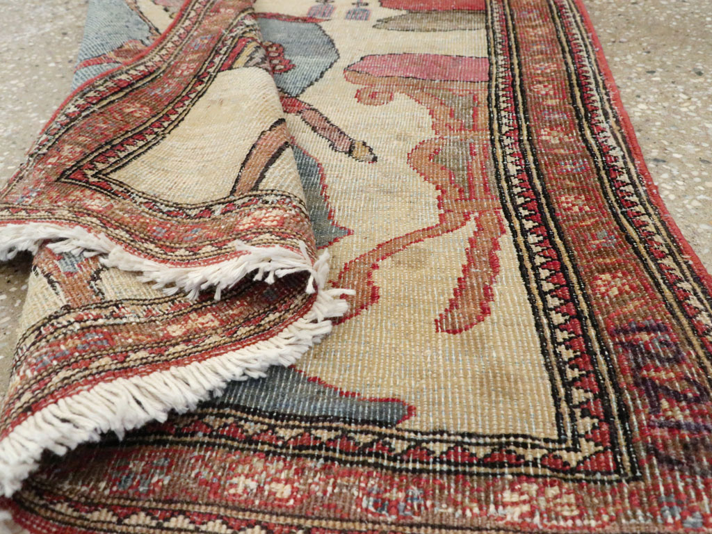 Antique Persian Tabriz Pictorial Rug, No.12219 - Staging