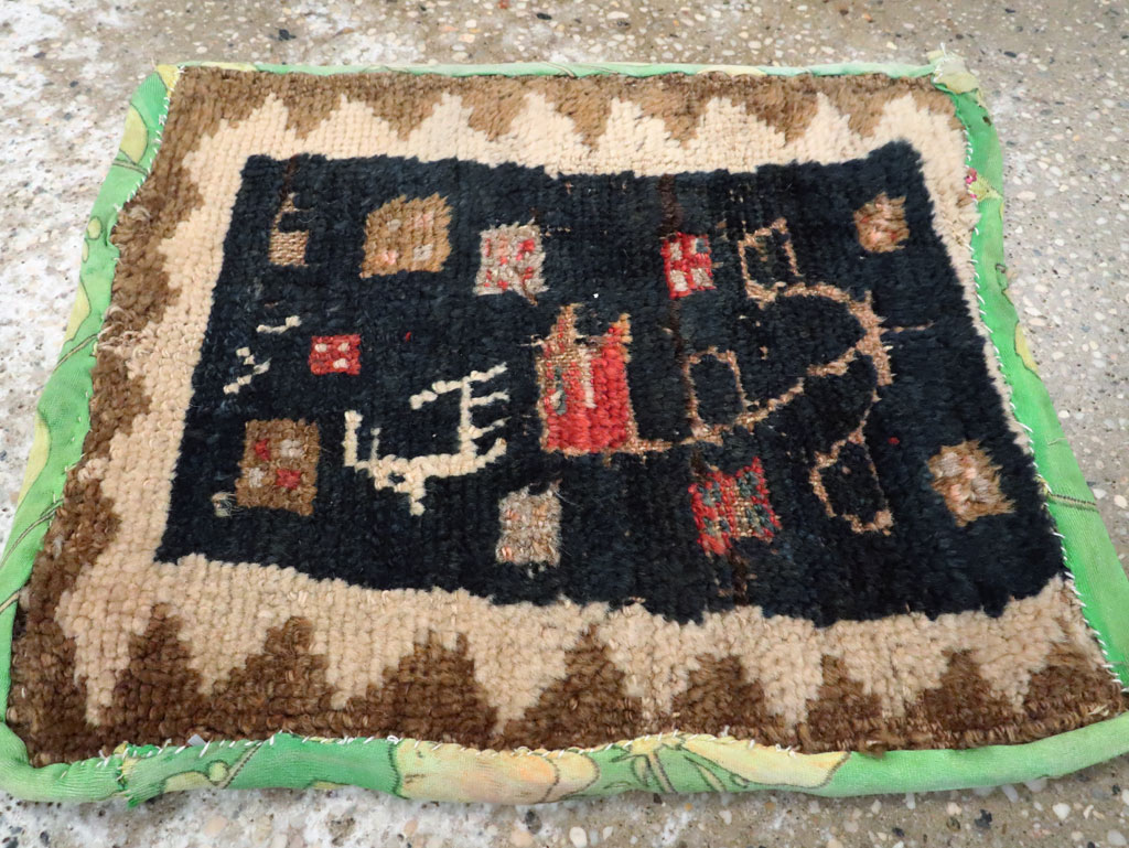 Vintage Persian Gabbeh Rug, No.12220 - Staging