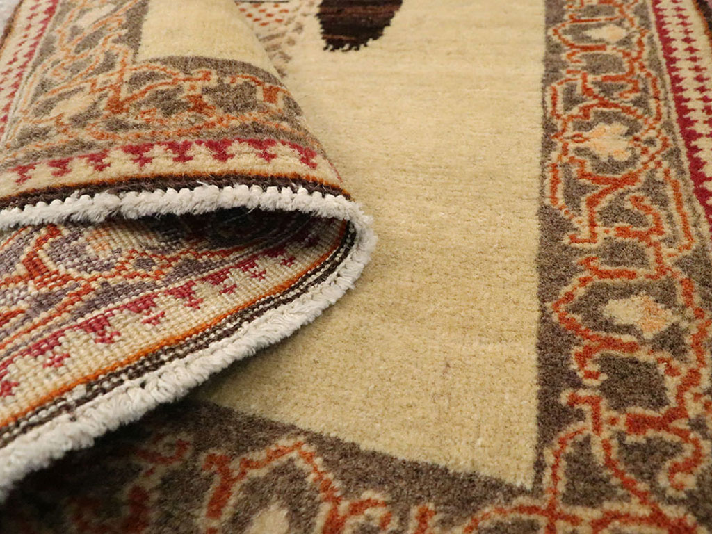 Vintage Persian Tabriz Pictorial Rug, No.12221 - Staging