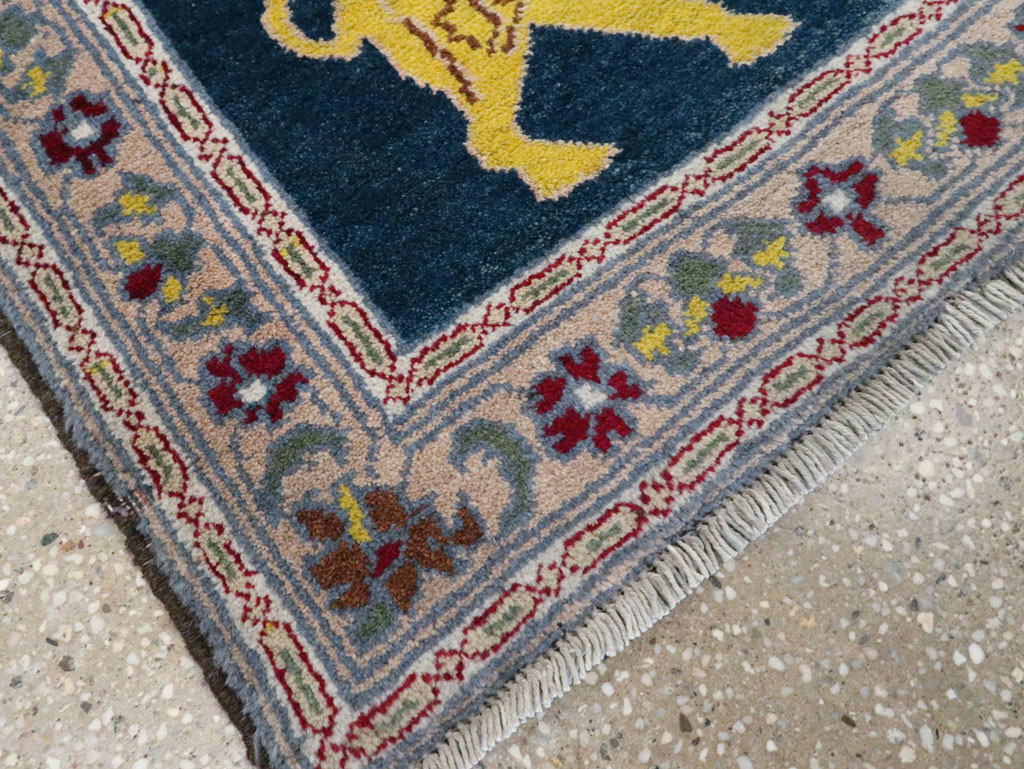 Vintage Persian Hamadan Pictorial Rug, No.12223 - Staging